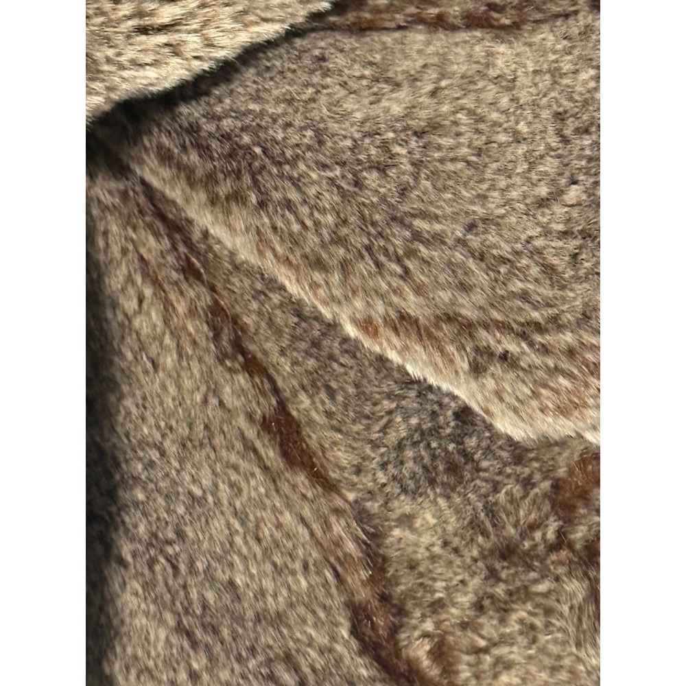 Live a Little Brown Leather Vest with Faux Fur Trim Women's L Boho - Picture 4 of 4
